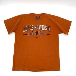 Harley Davidson Orange Cotton Graphic T-Shirt 2006 Size Large Mackinaw City, MI